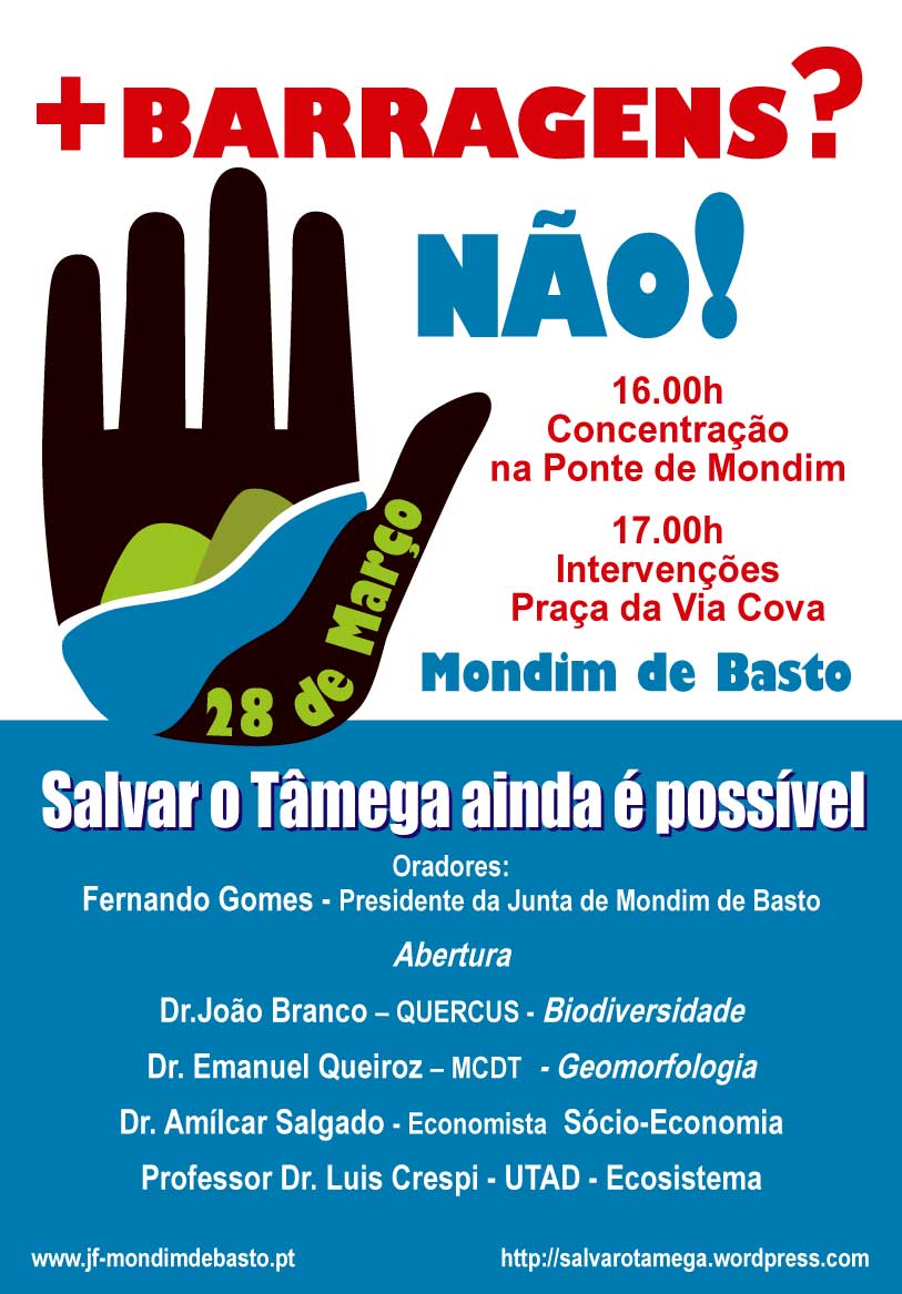 Dia 28 de Março, nova iniciativa “+ Barragens? Não!”